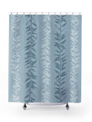 Shower Curtain- Ti Leaf Lucky Leis (Steel Blue)